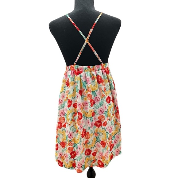 Papaya M Floral Babydoll Lace Empire Waist Romantic Cottagecore Boho Mini Dress - Picture 4 of 7